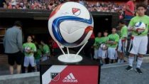 Apr 11, 2015; Washington, DC, USA; A detailed view of the game ball before the game between the New York Red Bulls and D.C. United at Robert F. Kennedy Memorial. D.C. United and New York Red Bulls tied 2-2. Mandatory Credit: Tommy Gilligan-USA TODAY Sports