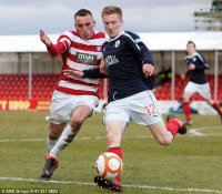 Empty seats: The stands are hardly packed for Hamilton Accies v Falkirk