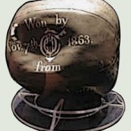 The Charles Goodyear soccer ball, the first ever vulcanized rubber football in history