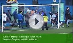 Brawl breaks out during Italian football match