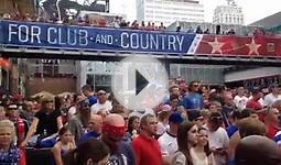 Soccer fans watch the US against Germany in World Cup