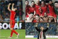 Wales celebrate a famous victory